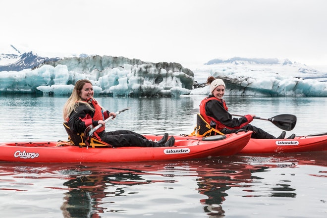 Kayaking Adventure on Jokulsarlon | Paddling through Blue Ice