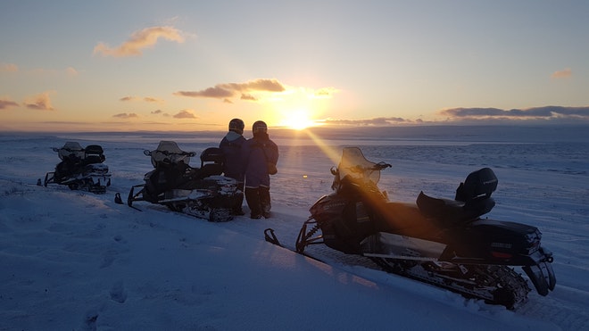 Snowmobile tour from Lake Myvatn