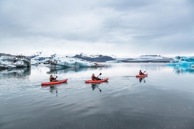 Kayaking Adventure on Jokulsarlon | Paddling through Blue Ice