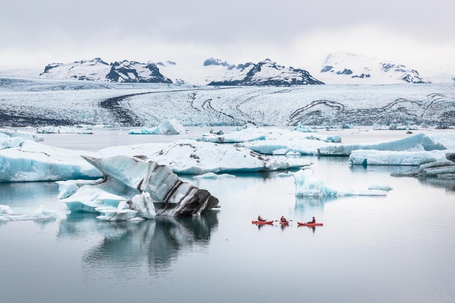 Kayaking Adventure on Jokulsarlon | Paddling through Blue Ice