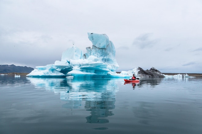 Kayaking Adventure on Jokulsarlon | Paddling through Blue Ice