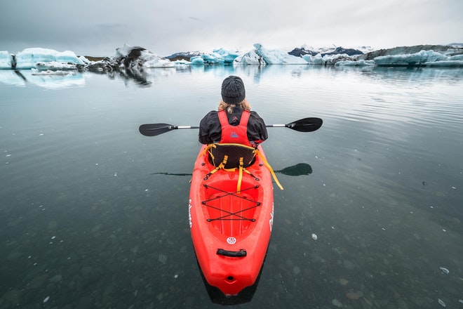 Kayaking Adventure on Jokulsarlon | Paddling through Blue Ice