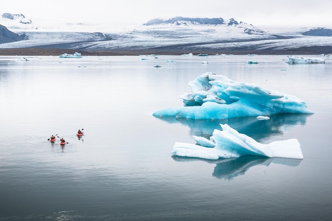 Kayaking Adventure on Jokulsarlon | Paddling through Blue Ice