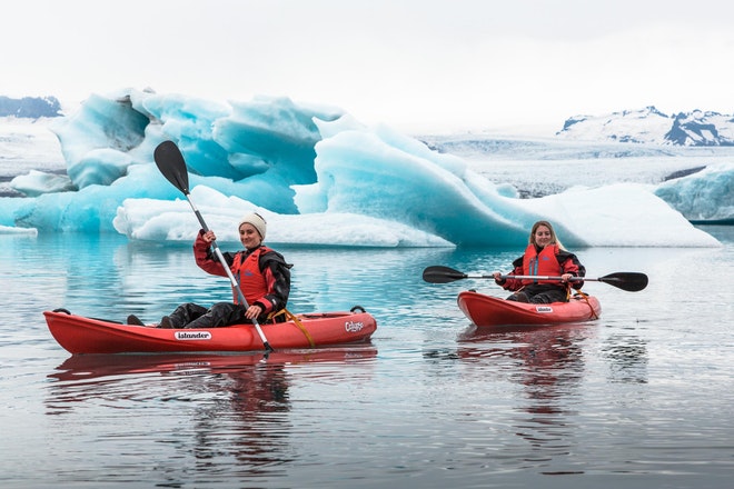 Kayaking Adventure on Jokulsarlon | Paddling through Blue Ice