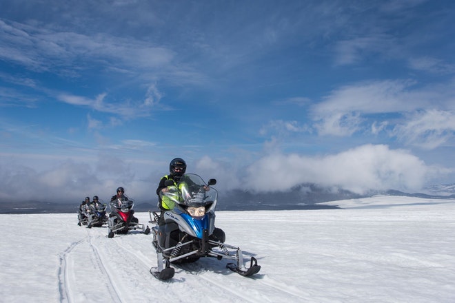 Snowmobile into the glacier Jaki