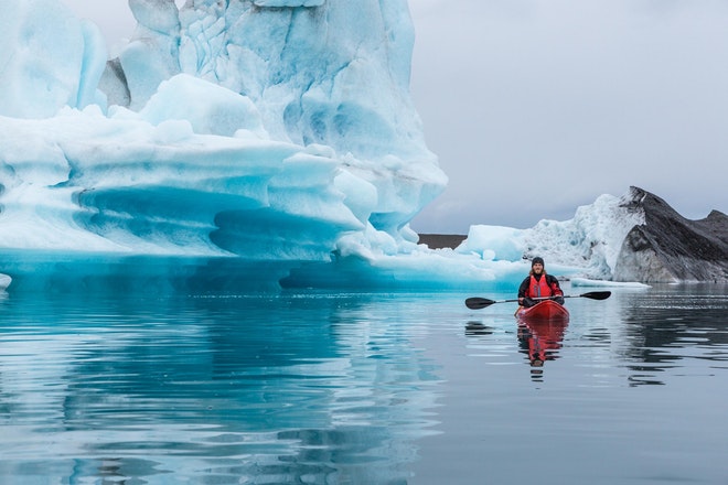 Kayaking Adventure on Jokulsarlon | Paddling through Blue Ice