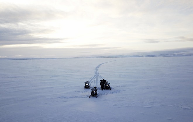 Snowmobile tour from Lake Myvatn