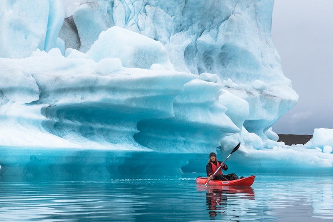 Kayaking Adventure on Jokulsarlon | Paddling through Blue Ice