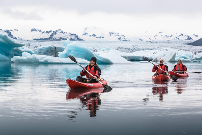 Kayaking Adventure on Jokulsarlon | Paddling through Blue Ice