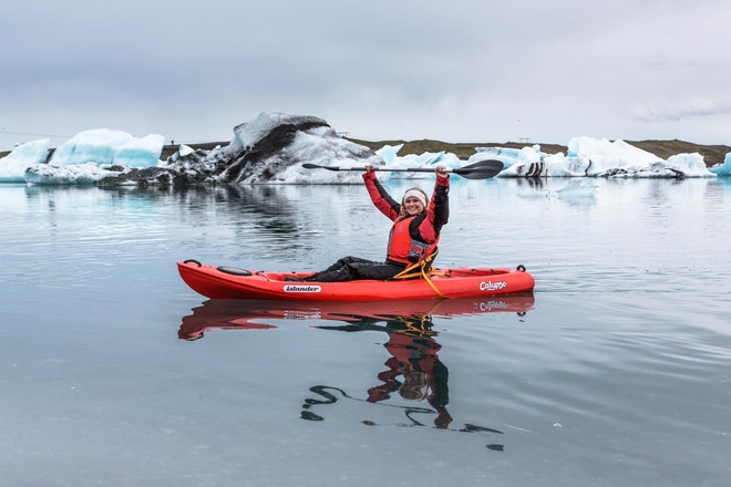 Kayaking Adventure on Jokulsarlon | Paddling through Blue Ice